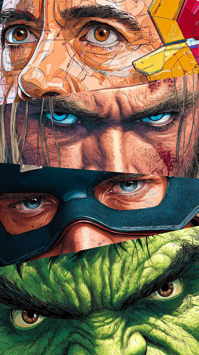 Ironman, Thor, Captain America, Hulk